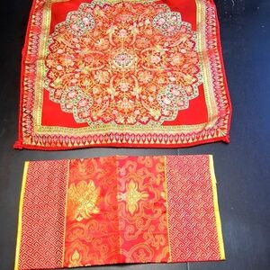Set of 2 Asian Decorative Pillow Covers  Size 17.5"×17.5"   8"×18"